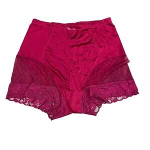 Rhonda Shear Panty Pin Up Lace Trim Spicy Red Womens XLarge Modest